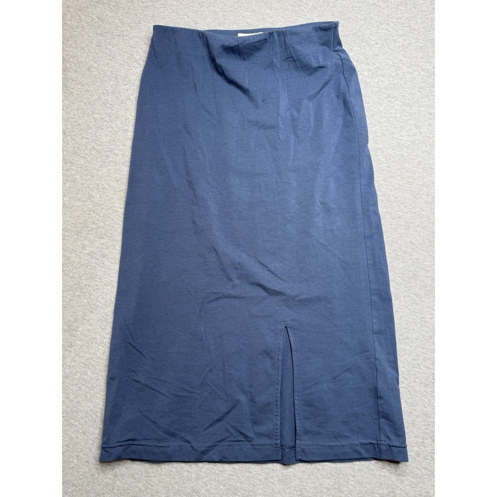 Pact Skirt Size XS Womens Blue Midi Organic Cotton Minimalist Stretch Basic Knit